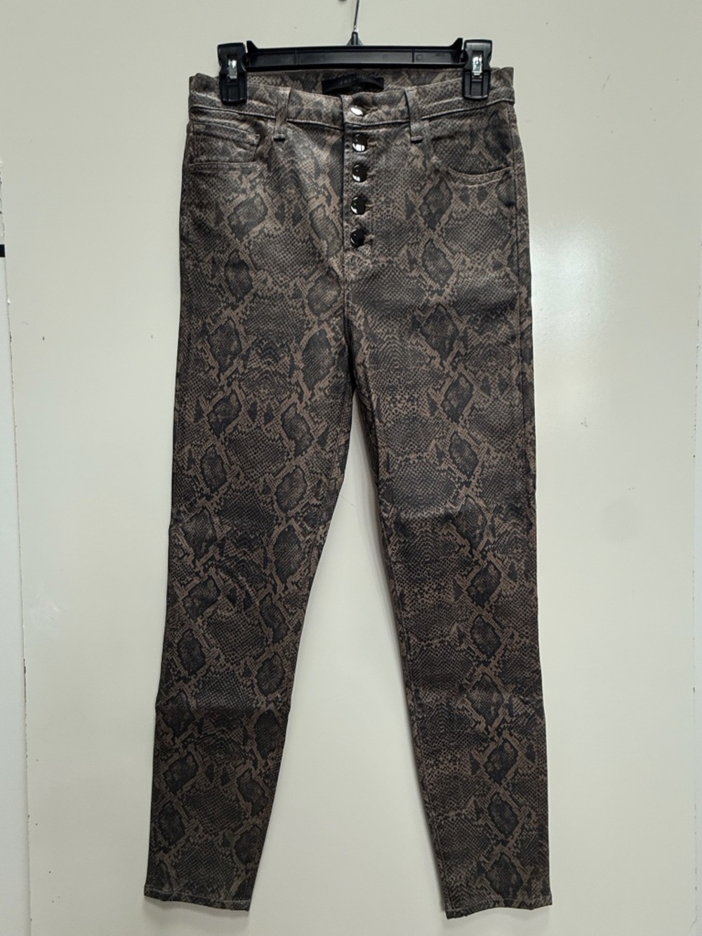 J Brand Lillie High Rise Skinny Jeans Coated Boa Snakeskin